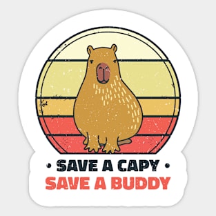 World Wildlife Day Capybara Animal Welfare Retro Wildlife Sticker